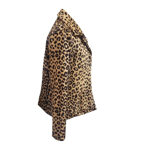 CT1966 Ethyl Animal Print Waist Length Button Blazer S - Picture 3 of 5